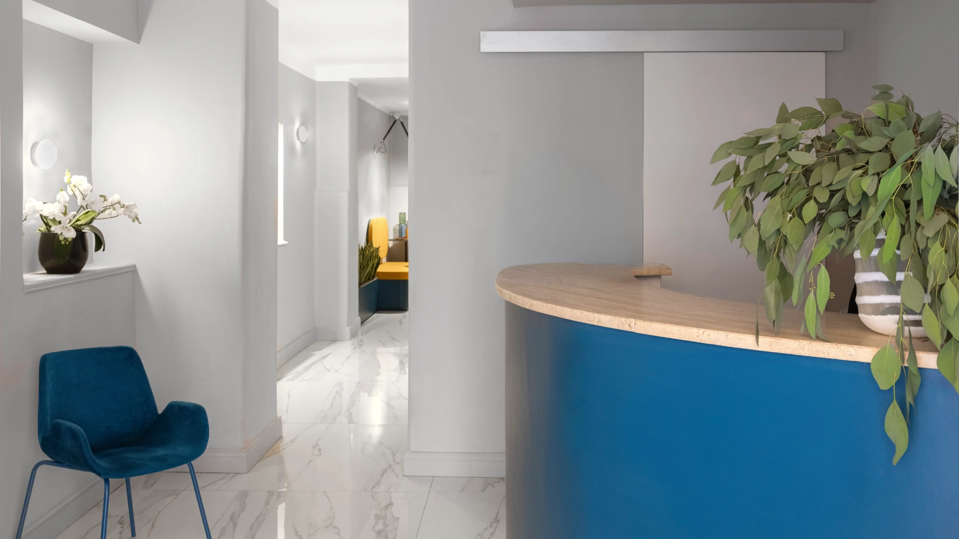 Reception area with welcome desk and marble-effect flooring - Hotel XX Settembre, BZAR hotels in Rome