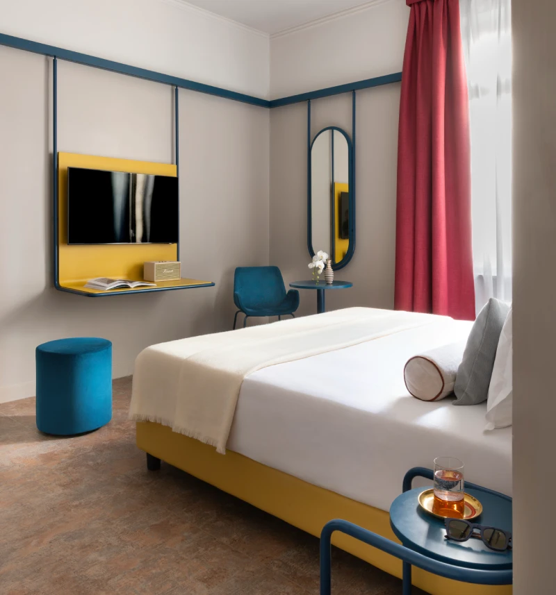 Room with double bed, single bed, modern furnishings and private bathroom - Hotel XX Settembre, BZAR hotels in Rome